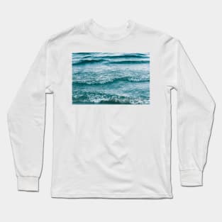 Green Lake Waves Abstract Long Sleeve T-Shirt